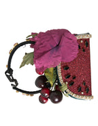 Dolce & Gabbana Red Watermelon Cherry Crystal Hairband Statement Diadem - Maison Luxe