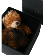 Dolce & Gabbana Brown Teddy Bear Gold Crystal Crown Hair Band Diadem - Maison Luxe