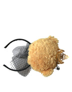 Dolce & Gabbana Brown Teddy Bear Gold Crystal Crown Hair Band Diadem - Maison Luxe