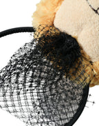 Dolce & Gabbana Brown Teddy Bear Gold Crystal Crown Hair Band Diadem - Maison Luxe