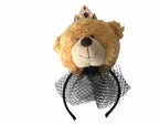 Dolce & Gabbana Brown Teddy Bear Gold Crystal Crown Hair Band Diadem - Maison Luxe