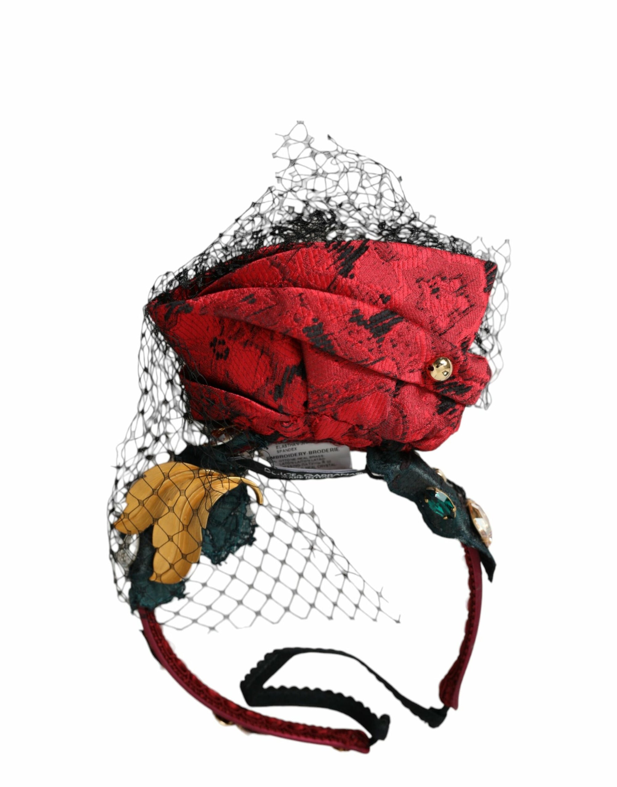 Dolce & Gabbana Multicolor Rose Silk Crystal Netted Logo Headband Diadem - Maison Luxe