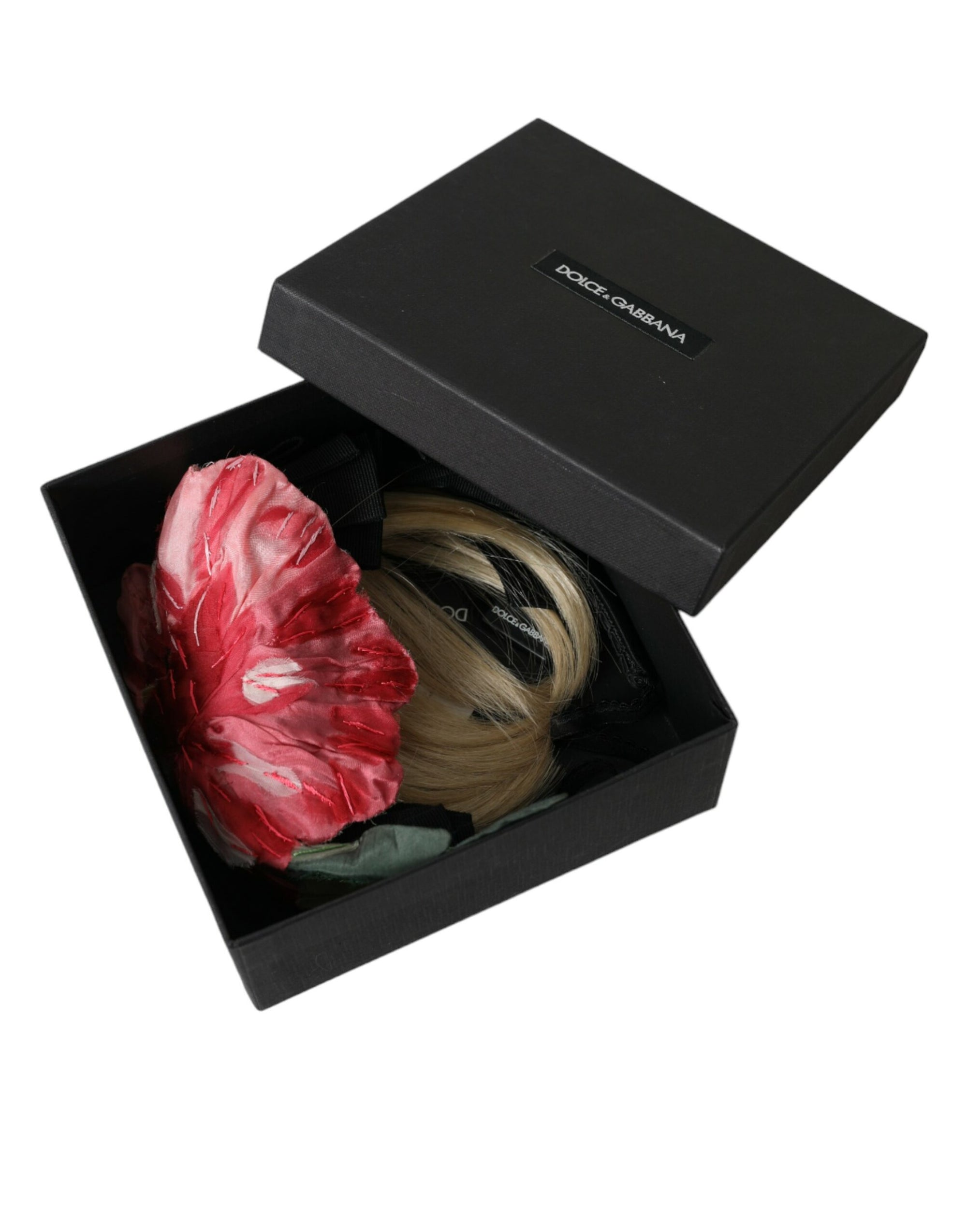Dolce & Gabbana Black Viscose White Hair Parrucchiera Headband Diadem - Maison Luxe
