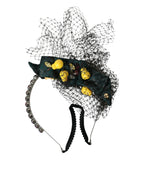 Dolce & Gabbana Black Lemons Sicily Purple Crystal Net Headband Diadem - Maison Luxe