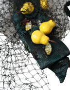 Dolce & Gabbana Black Lemons Sicily Purple Crystal Net Headband Diadem - Maison Luxe