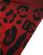 Dolce & Gabbana Red Leopard Print Cotton Bermuda Shorts