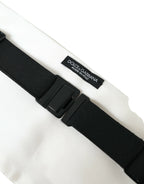 Dolce & Gabbana White Men Wide Waist Silk Belt Cummerbund - Maison Luxe