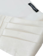 Dolce & Gabbana White Men Wide Waist Silk Belt Cummerbund - Maison Luxe