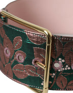 Dolce & Gabbana Multicolor Floral Jacquard Lurex Gold Buckle Belt - Maison Luxe