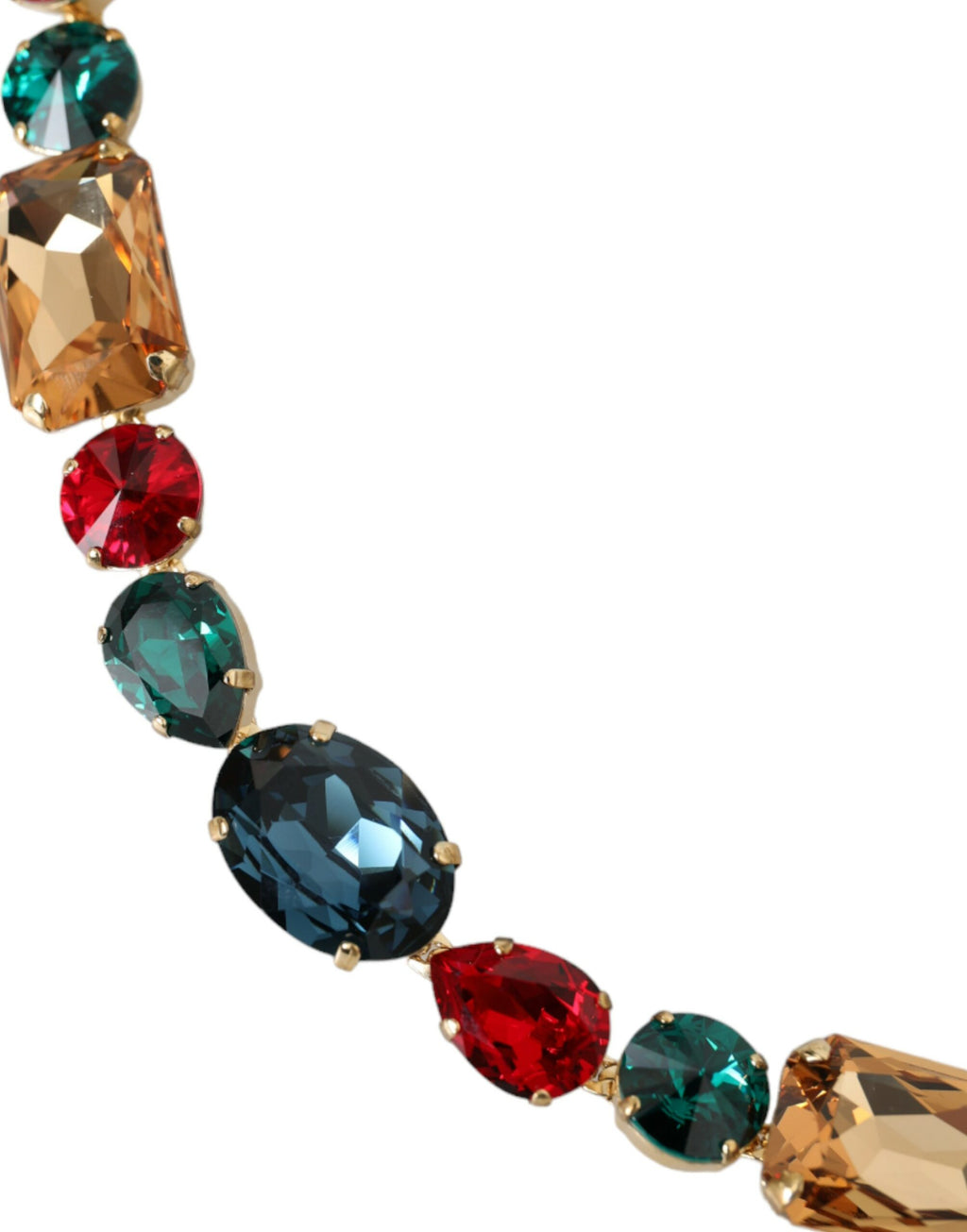 Dolce & Gabbana Light Blue Leather Crystal Chain Waist Belt - Maison Luxe