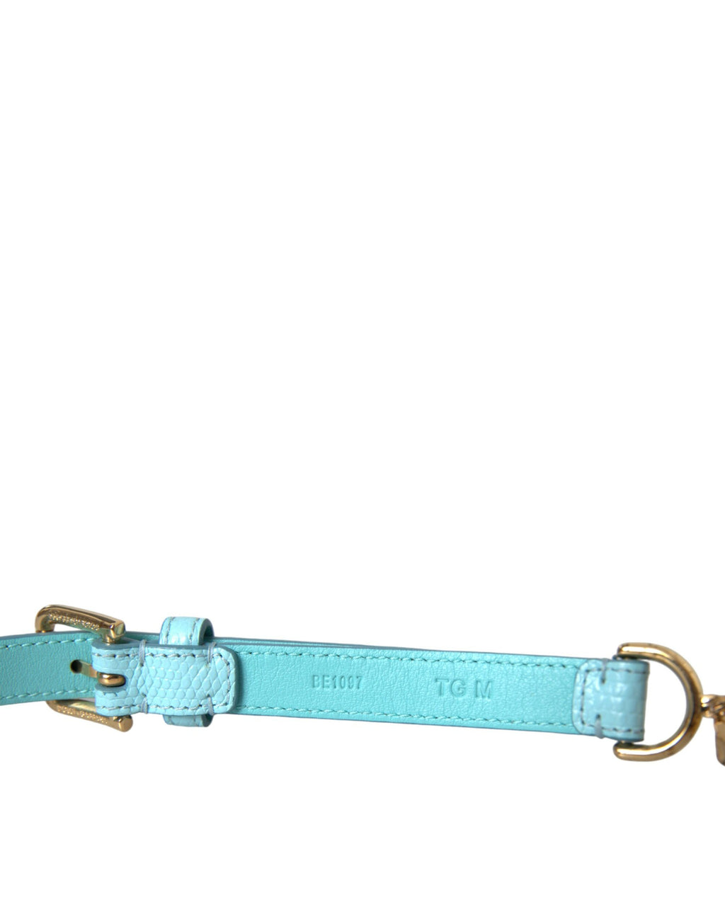 Dolce & Gabbana Light Blue Leather Crystal Chain Waist Belt - Maison Luxe