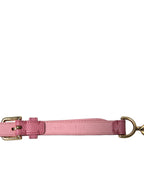 Dolce & Gabbana Pink Leather Crystal Chain Embellished Belt - Maison Luxe