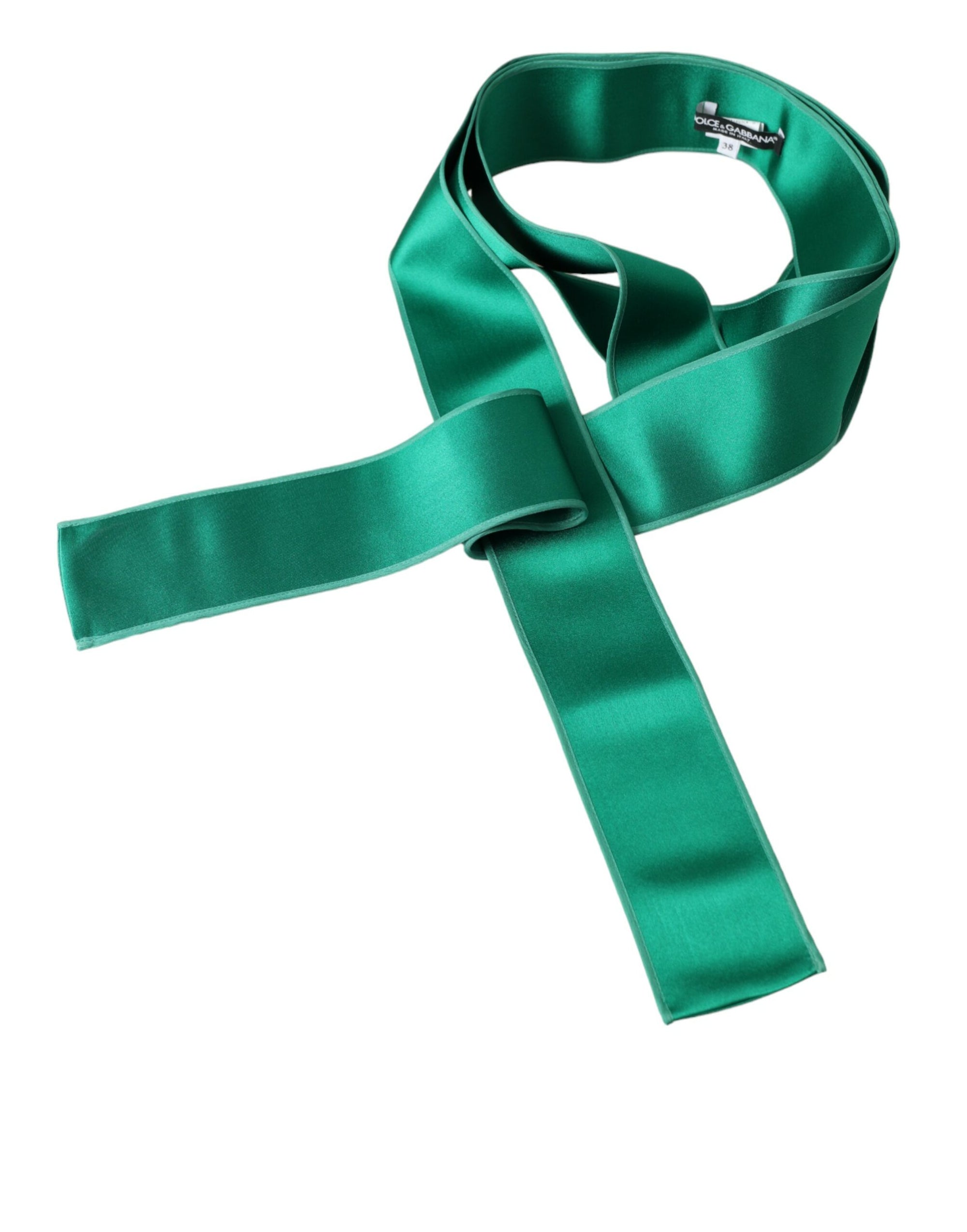 Dolce & Gabbana Green Silk Satin Waist Women Belt - Maison Luxe