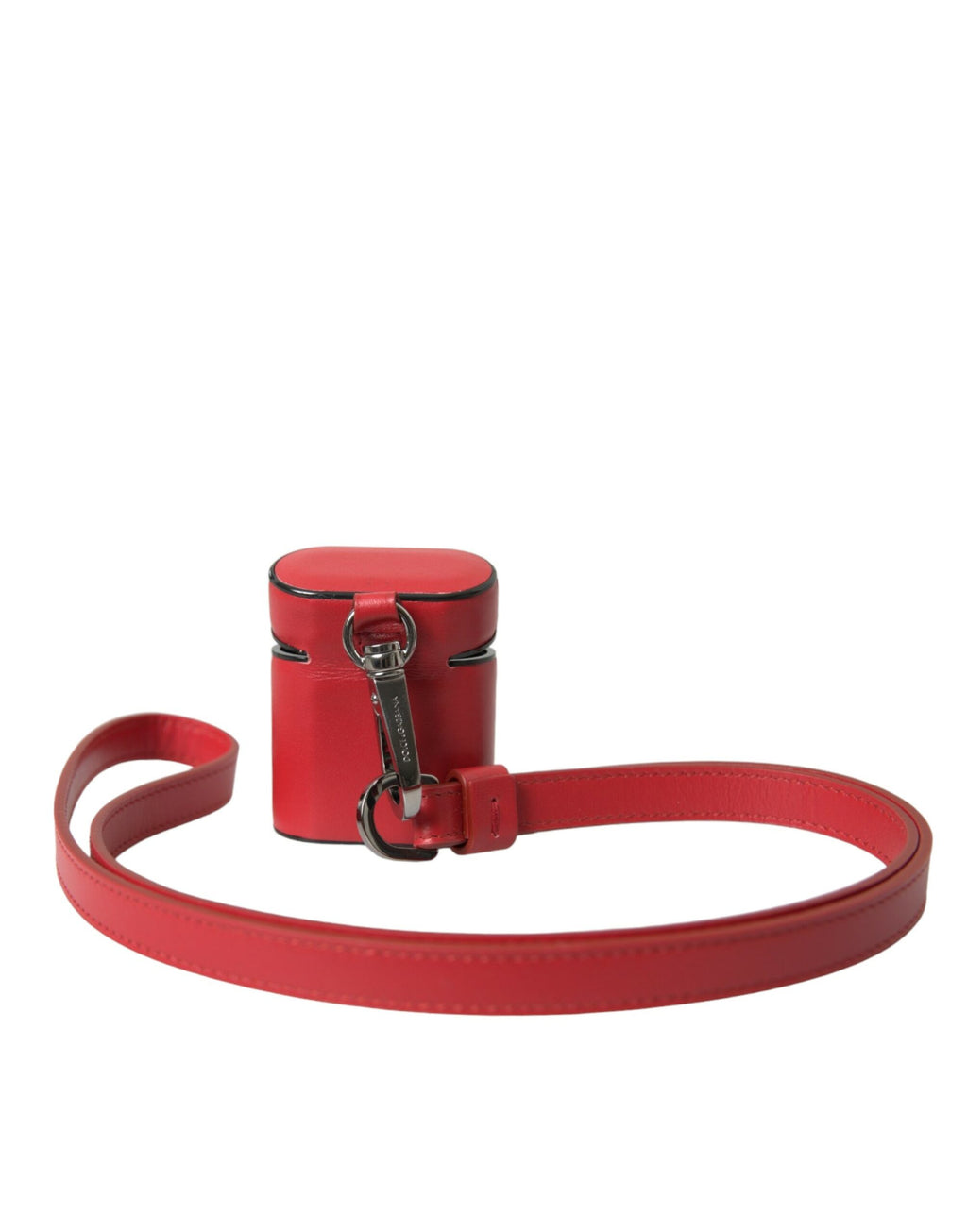 Dolce & Gabbana Red Calfskin Leather Logo Print Strap Men Airpods Case - Maison Luxe