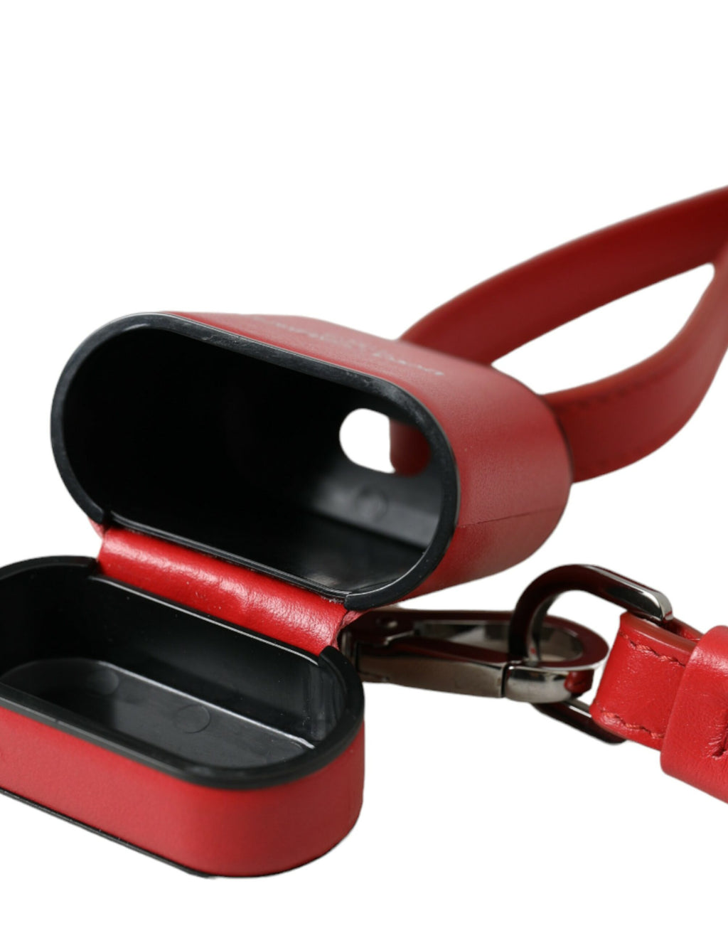 Dolce & Gabbana Red Calfskin Leather Logo Print Strap Men Airpods Case - Maison Luxe