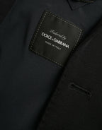 Dolce & Gabbana Black Wool Single Breasted Coat Blazer