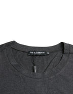 Dolce & Gabbana Gray Logo Print Crewneck Short Sleeve T-shirt