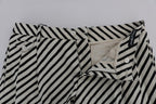 Dolce & Gabbana White Black Striped Hemp Casual Shorts