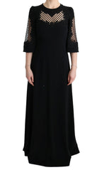 Dolce & Gabbana Black Stretch Shift Long Maxi Dress