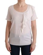 MARGHI LO' White 100% Lana Wool Top Blouse T-shirt
