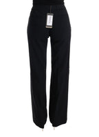 Ermanno Scervino Black Viscose Flare Bootcut Pants
