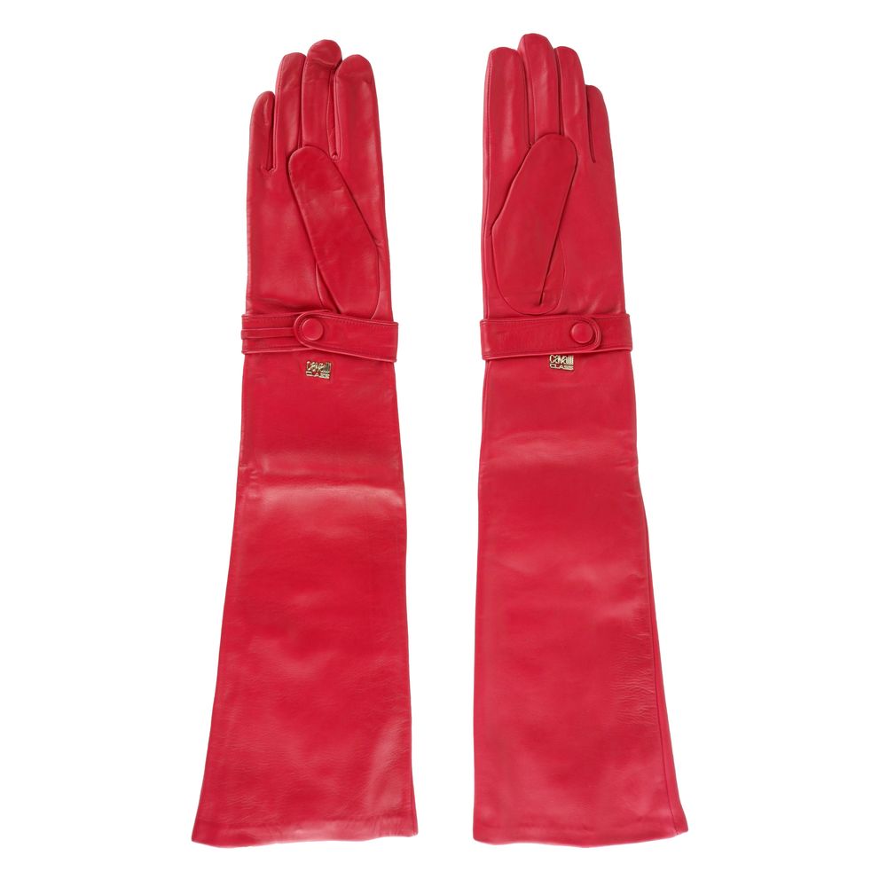Cavalli Class Red Lambskin Women Glove - Maison Luxe