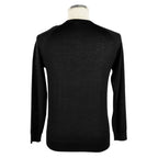Emilio Romanelli Black Cashmere Men Sweater