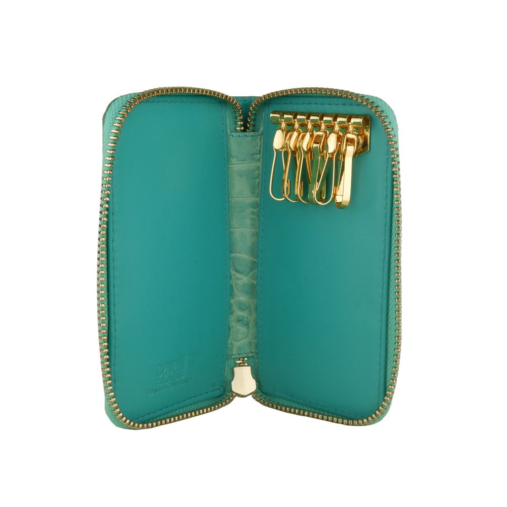 Cavalli Class Light Blue Calfskin Women Keychain - Maison Luxe