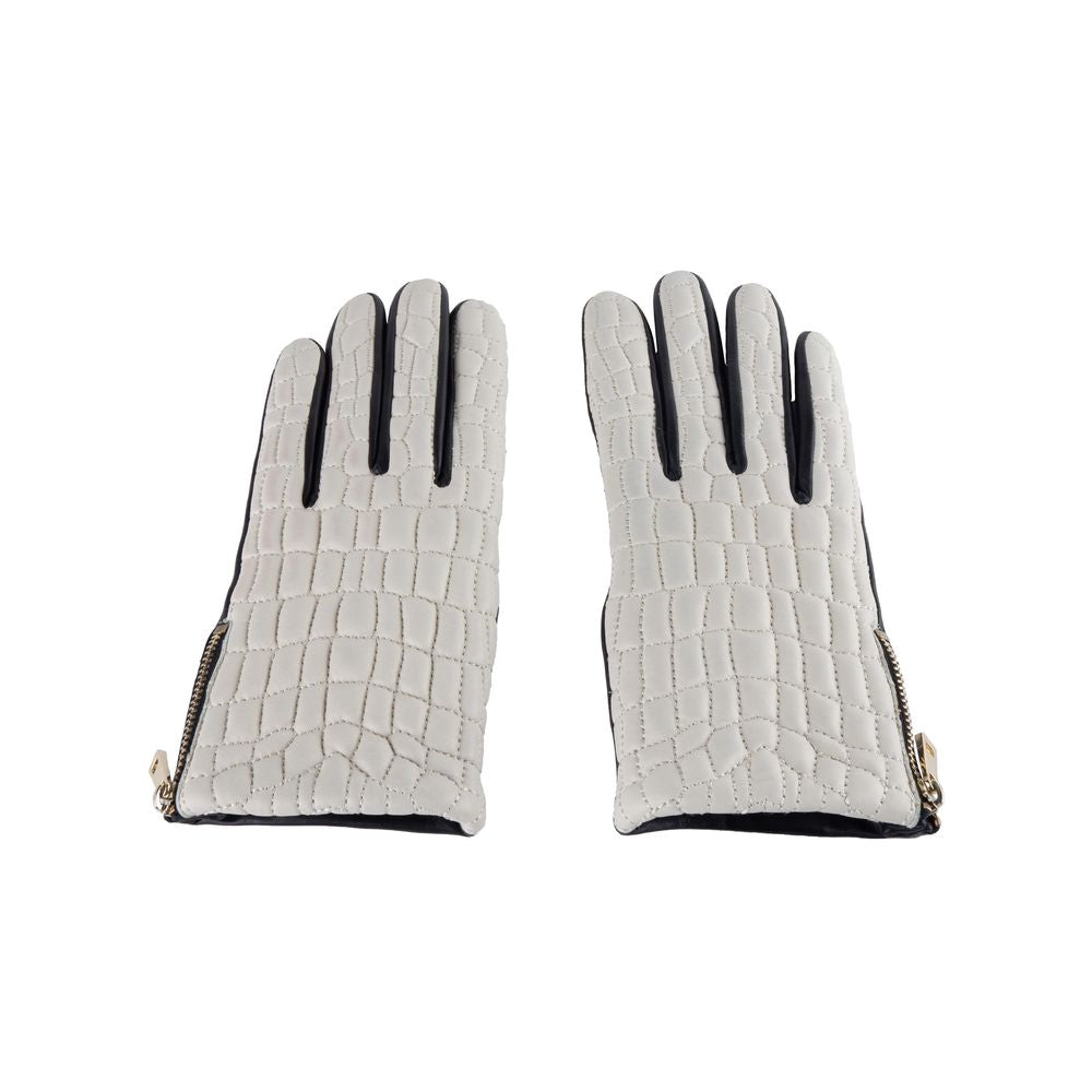 Cavalli Class Gray Lambskin Women Glove - Maison Luxe