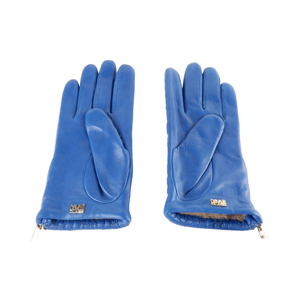 Cavalli Class Blue Lambskin Women Glove - Maison Luxe