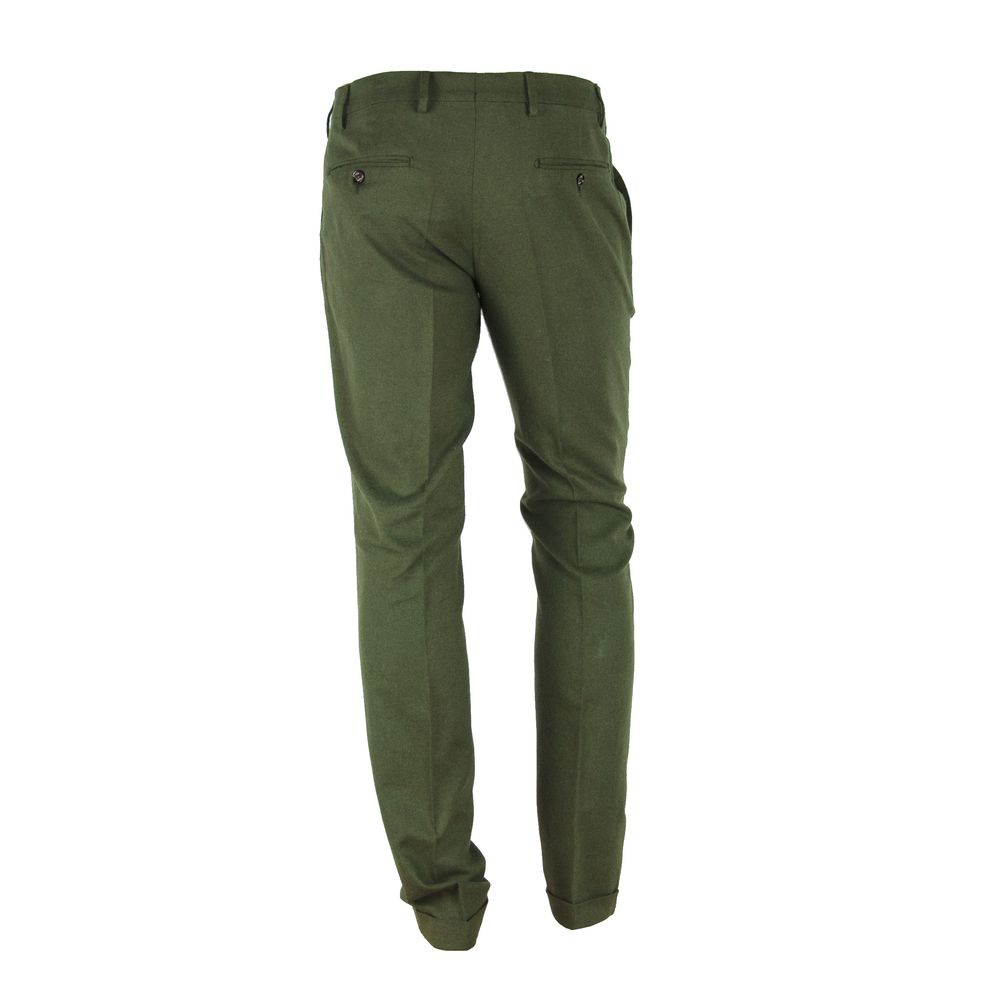 Made in Italy Green Cotton Men Pant
