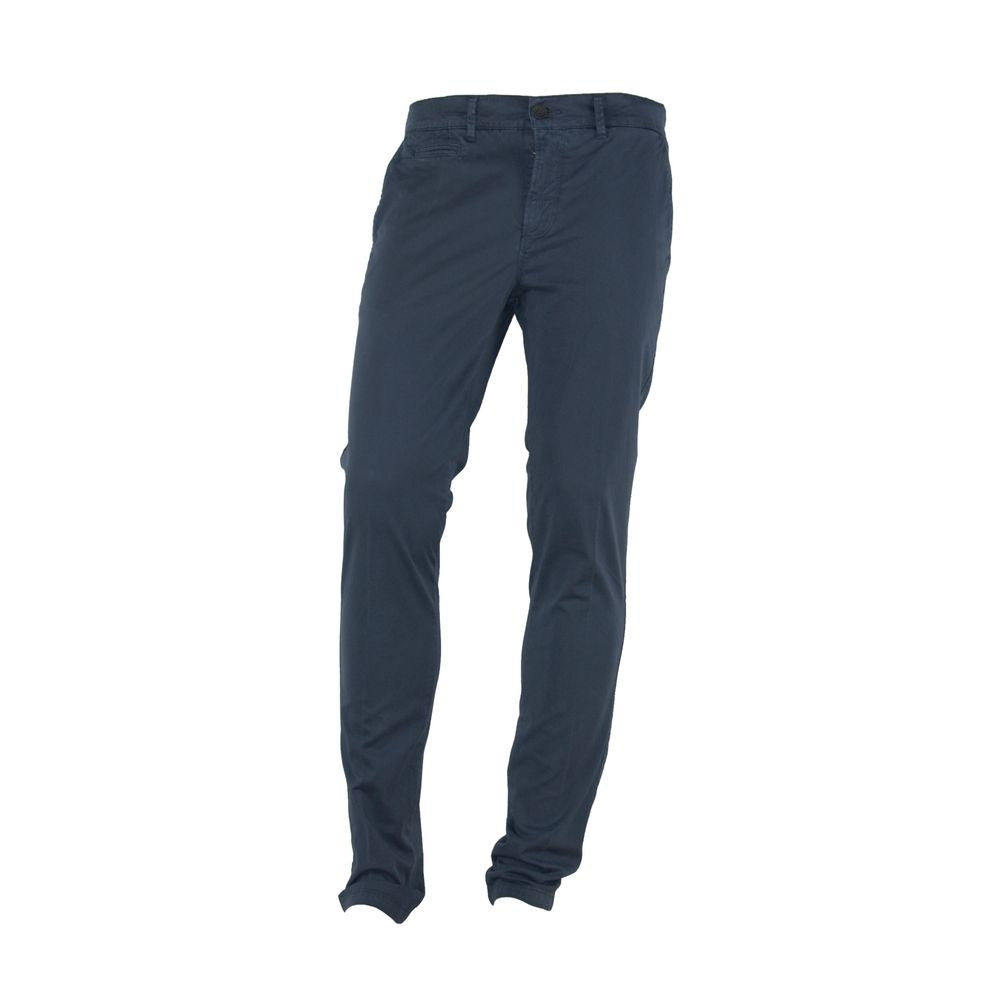 Made in Italy Blue Cotton Men Pant