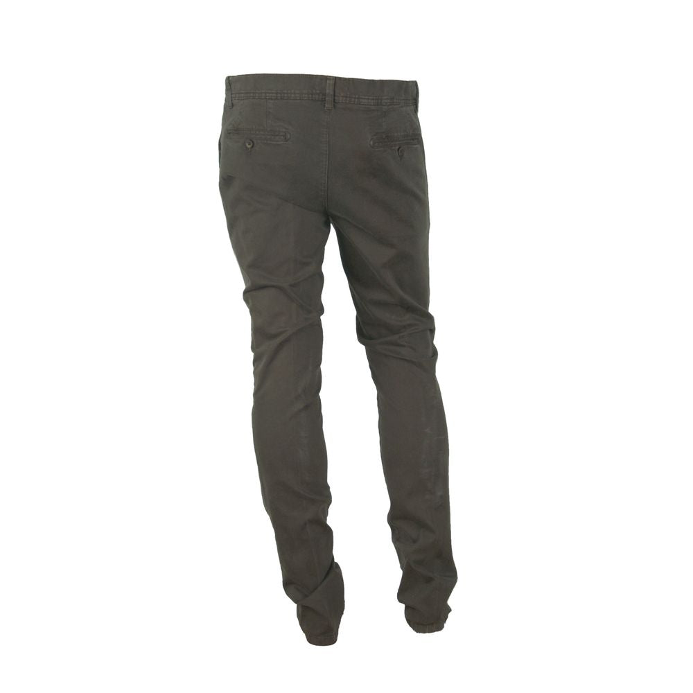 Made in Italy Brown Cotton Men Pant