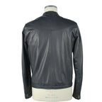 Emilio Romanelli Blue Leather Men's Jacket