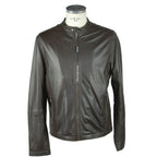 Emilio Romanelli Brown Leather Men's Jacket