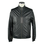 Emilio Romanelli Black Leather Men's Jacket