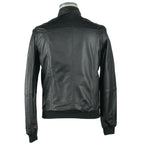 Emilio Romanelli Black Leather Men's Jacket