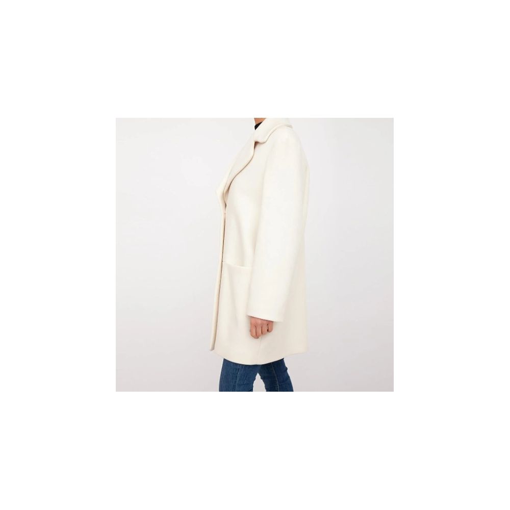 Love Moschino White Wool Women Coat