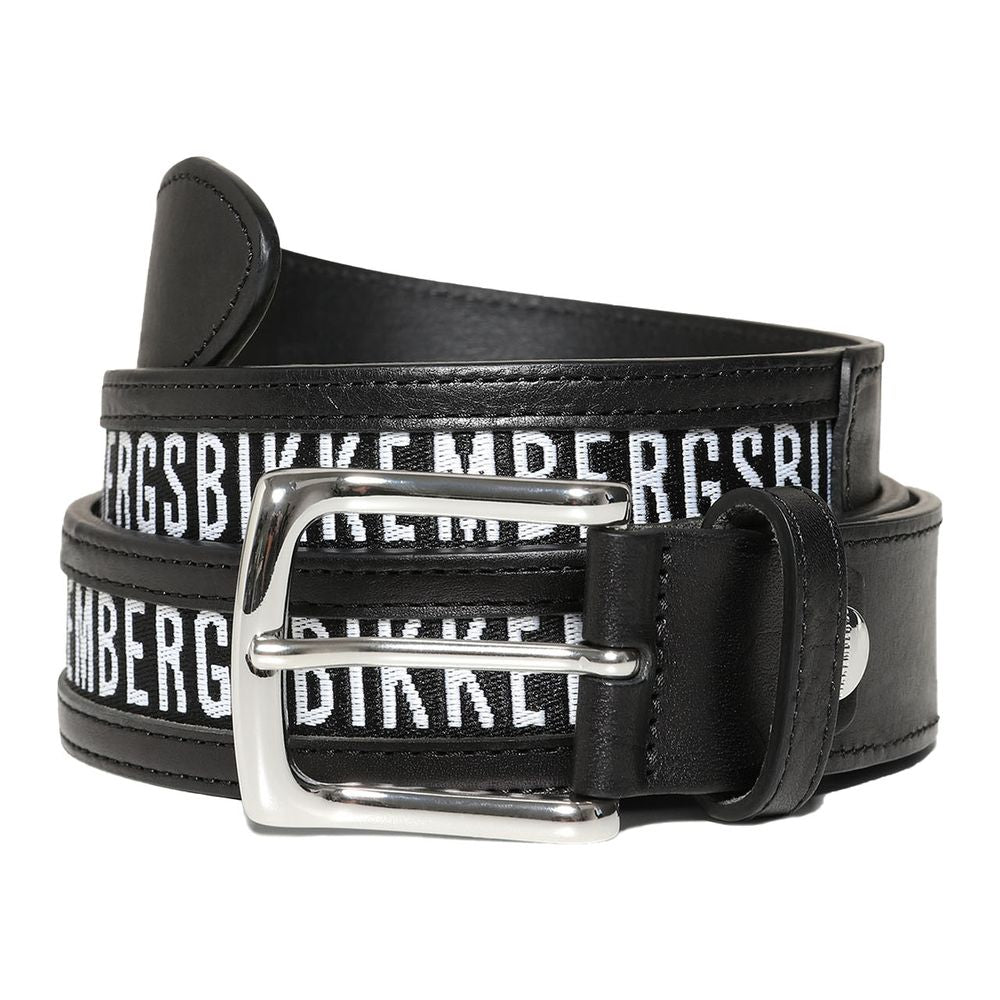 Bikkembergs Black Calfskin Men Belt - Maison Luxe