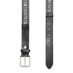 Bikkembergs Black Calfskin Men Belt - Maison Luxe