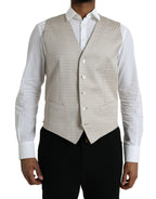 Dolce & Gabbana Off White Cotton Waistcoat Dress Formal Vest