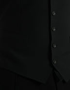 Dolce & Gabbana Black Wool Waistcoat Dress Formal Vest