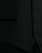 Dolce & Gabbana Black Silk Waistcoat Dress Formal Vest