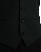 Dolce & Gabbana Black Wool Waistcoat Dress Formal Vest