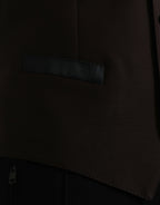 Dolce & Gabbana Brown Wool Waistcoat Dress Formal Vest