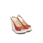 Cerruti 1881 Red Calfskin Women Sandal