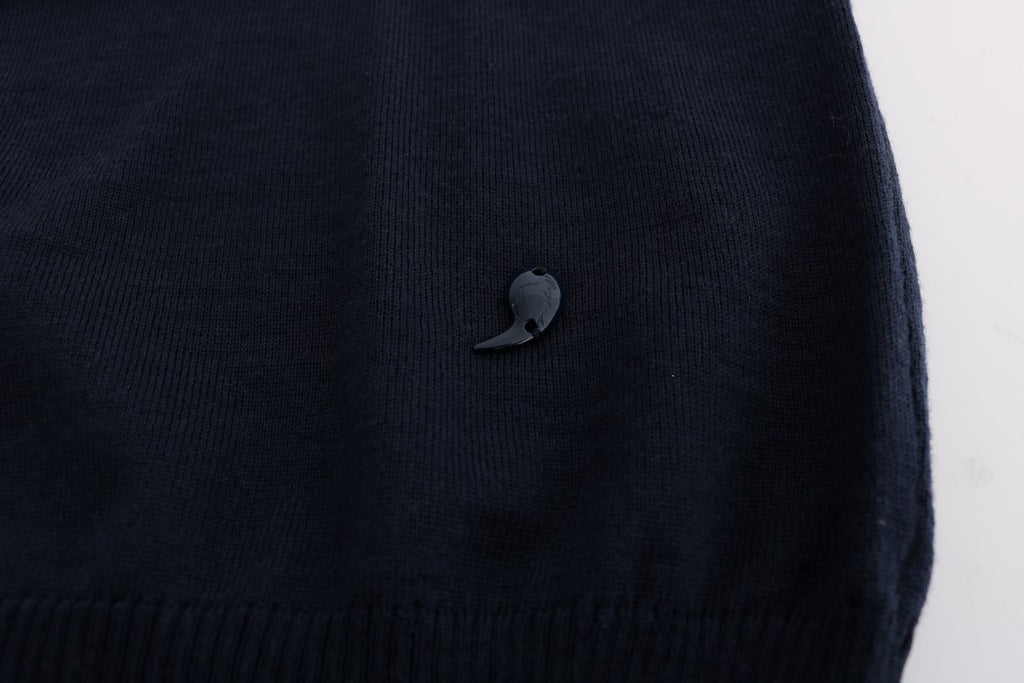 MARGHI LO' Blue Wool Long Sleeve Shift Dress