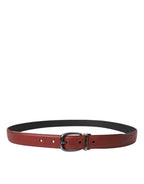 Dolce & Gabbana Brown Leather Silver Metal Buckle Belt Men - Maison Luxe