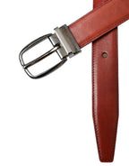 Dolce & Gabbana Brown Leather Silver Metal Buckle Belt Men - Maison Luxe