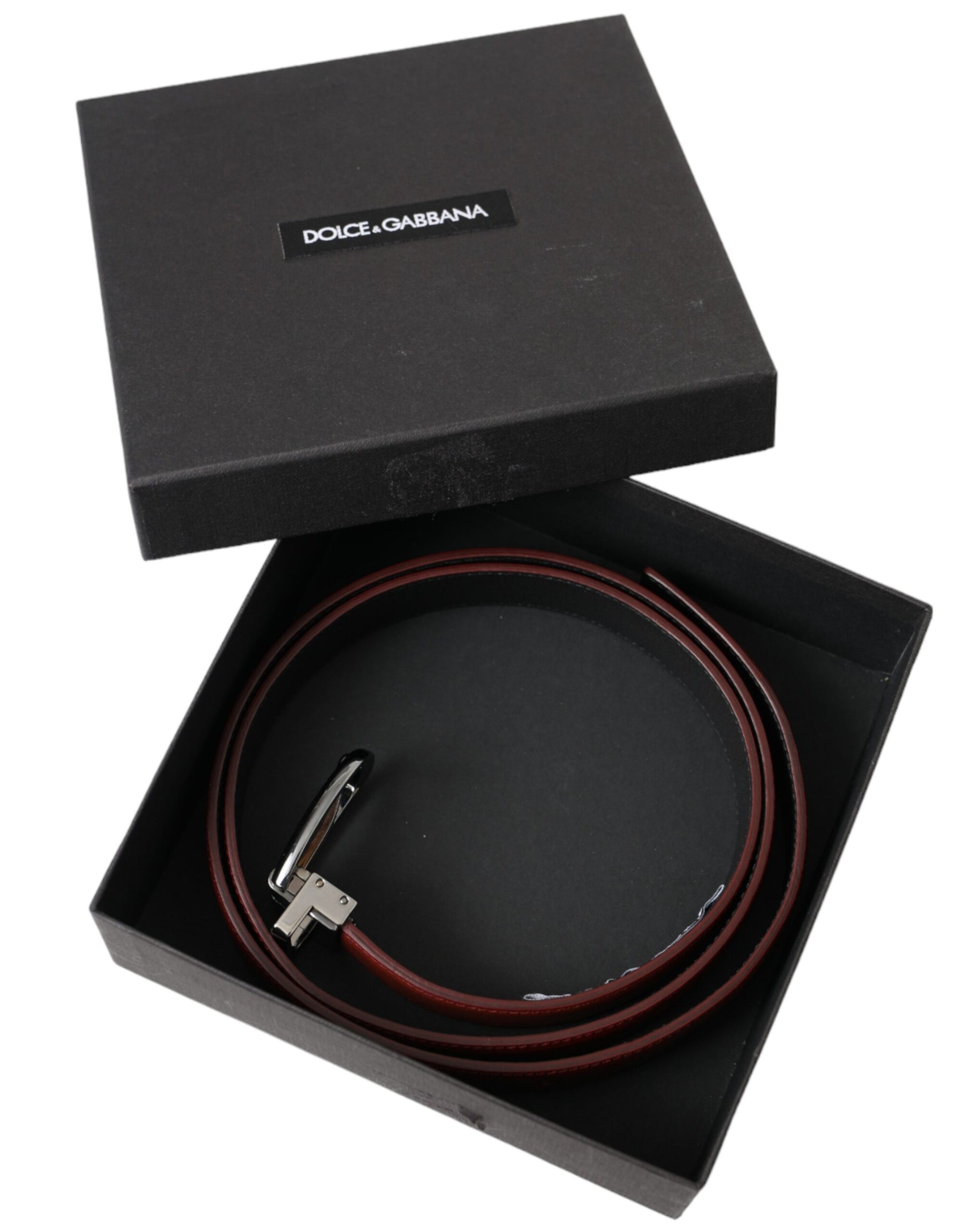 Dolce & Gabbana Brown Leather Silver Metal Buckle Belt Men - Maison Luxe